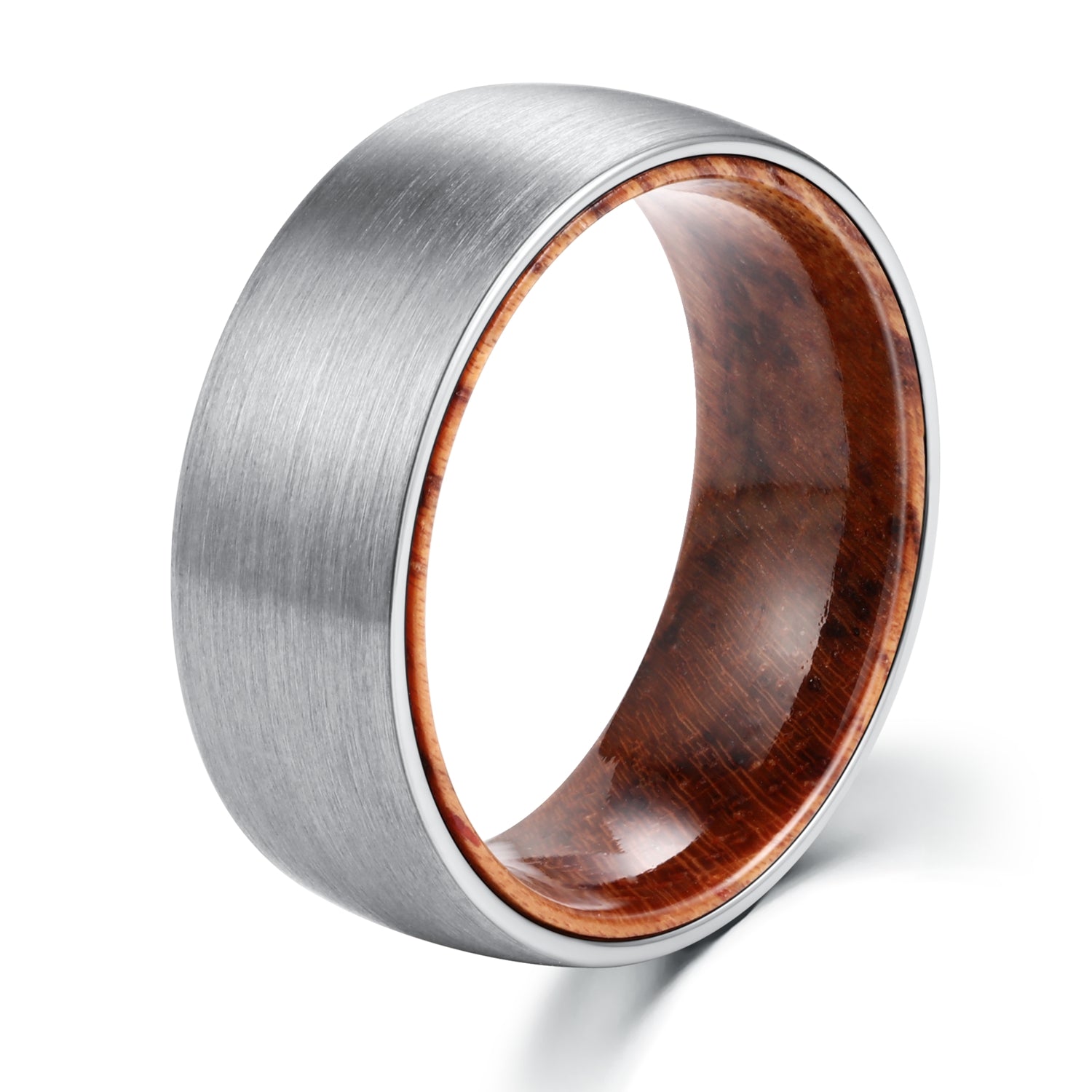 Silver Tungsten Carbide Wedding Band - MUHAKA