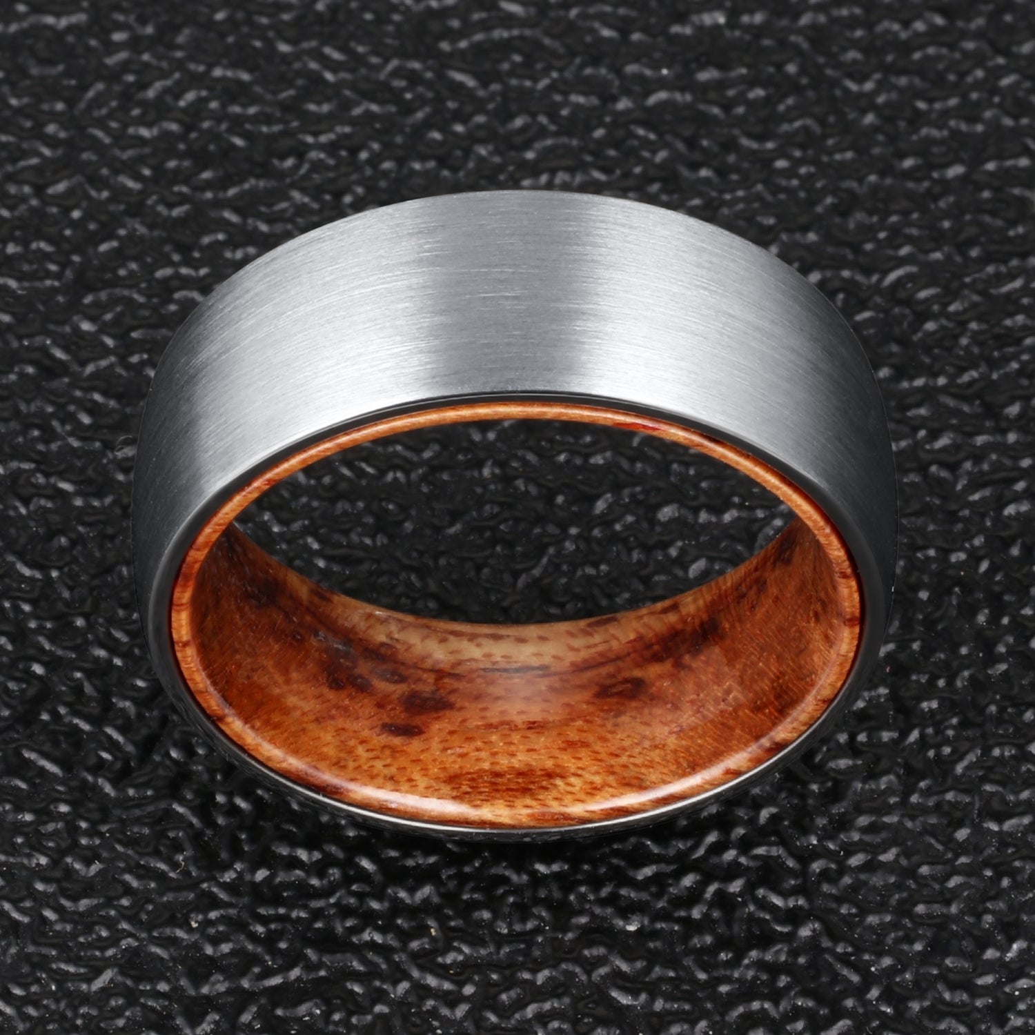 Silver Tungsten Carbide Wedding Band - MUHAKA