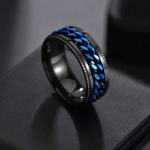 CHAIN RING - BLACK & BLUE - MUHAKA