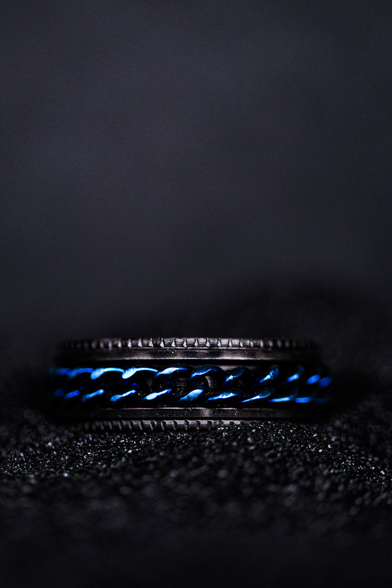 CHAIN RING - BLACK & BLUE - MUHAKA