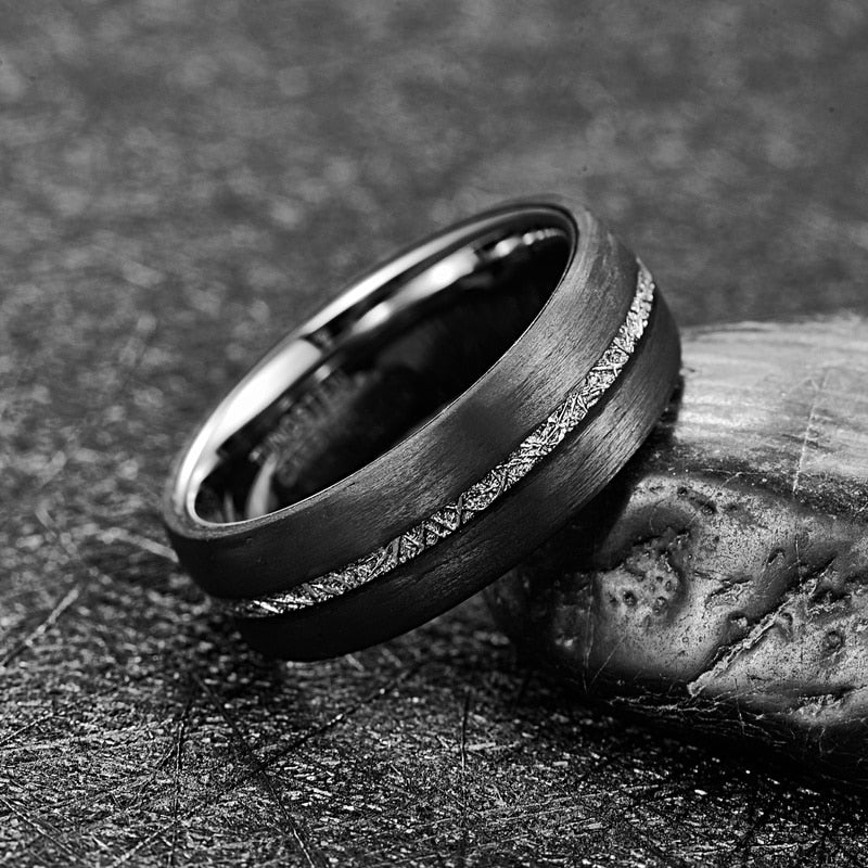 PERSONALIZED  METEORITE LINE RING - MUHAKA