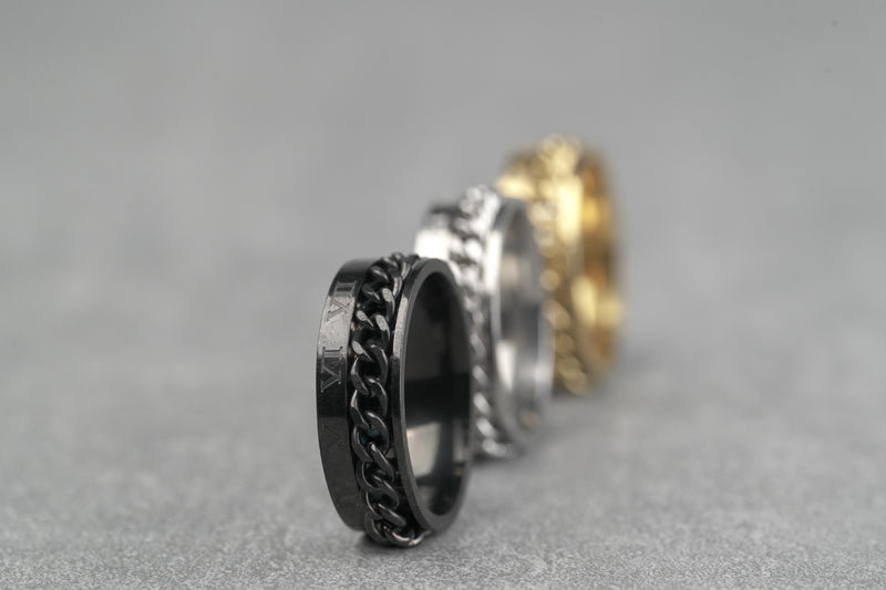 CHAIN RING - ROMAN BLACK - MUHAKA