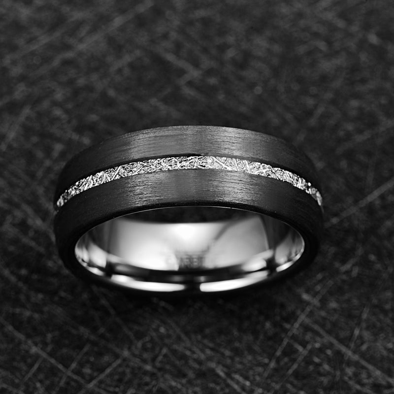 PERSONALIZED  METEORITE LINE RING - MUHAKA