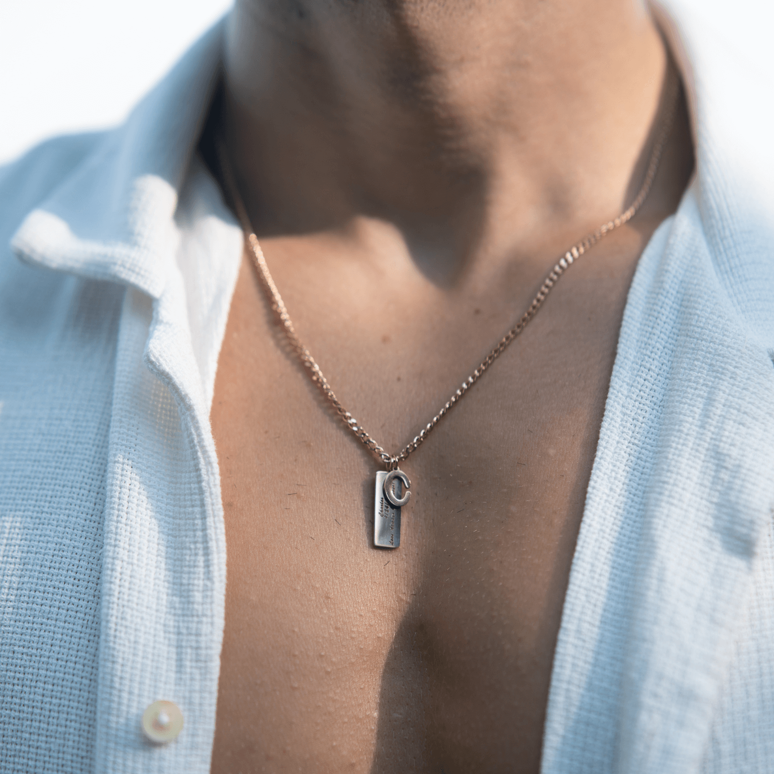 Waterproof Personalized Name Bar Necklace For Men - MUHAKA