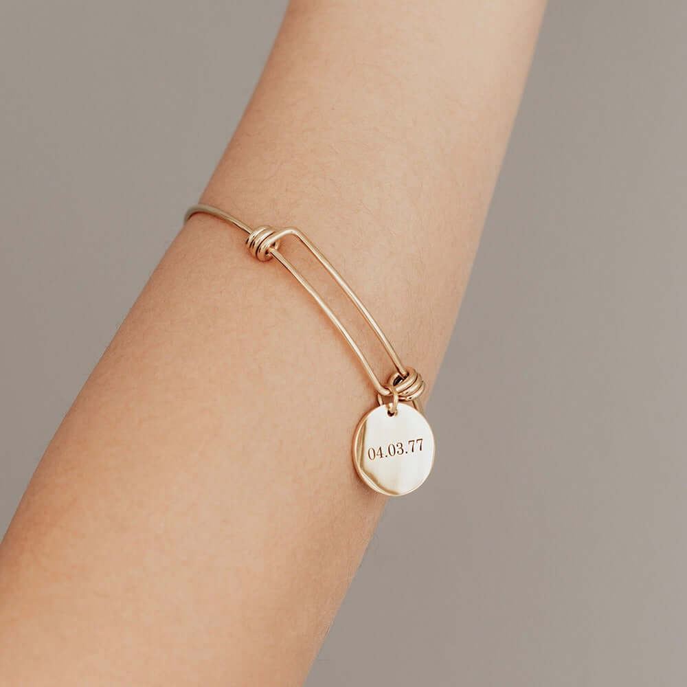 Personalized Disc Lettering Retractable Bracelet - MUHAKA