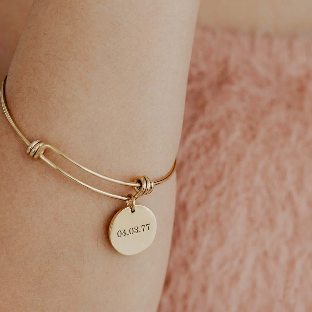 Personalized Disc Lettering Retractable Bracelet - MUHAKA