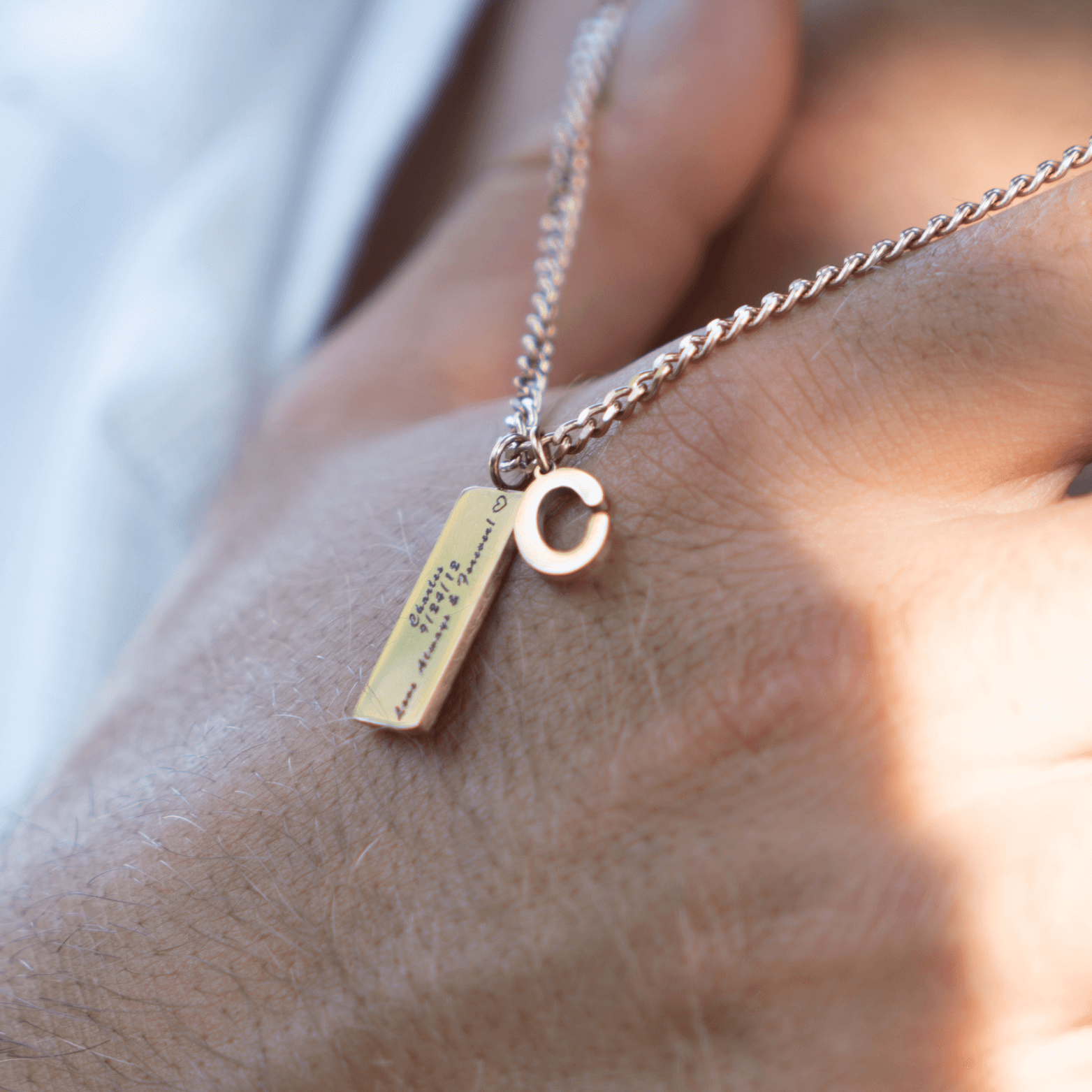 Waterproof Personalized Name Bar Necklace For Men - MUHAKA