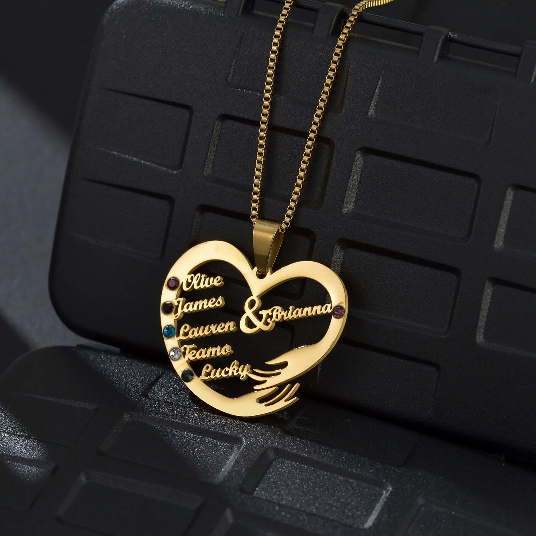 Personalized Family Names Heart Necklace For Women