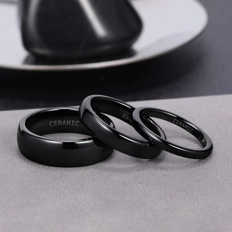 Jet Black Polished Ring - MUHAKA