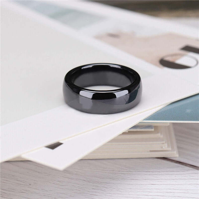 Jet Black Polished Ring - MUHAKA