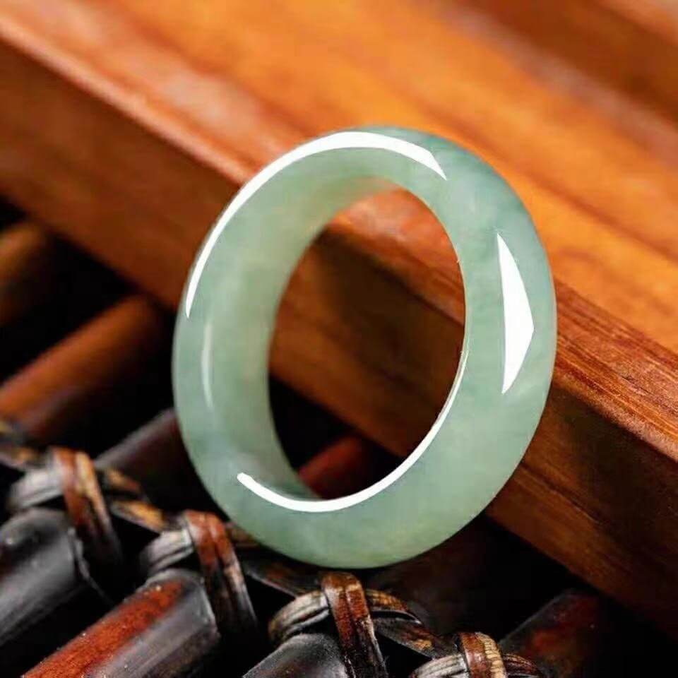 Jade Ring ,Green Color, simple Jadeite Band,Party Jewlery - MUHAKA