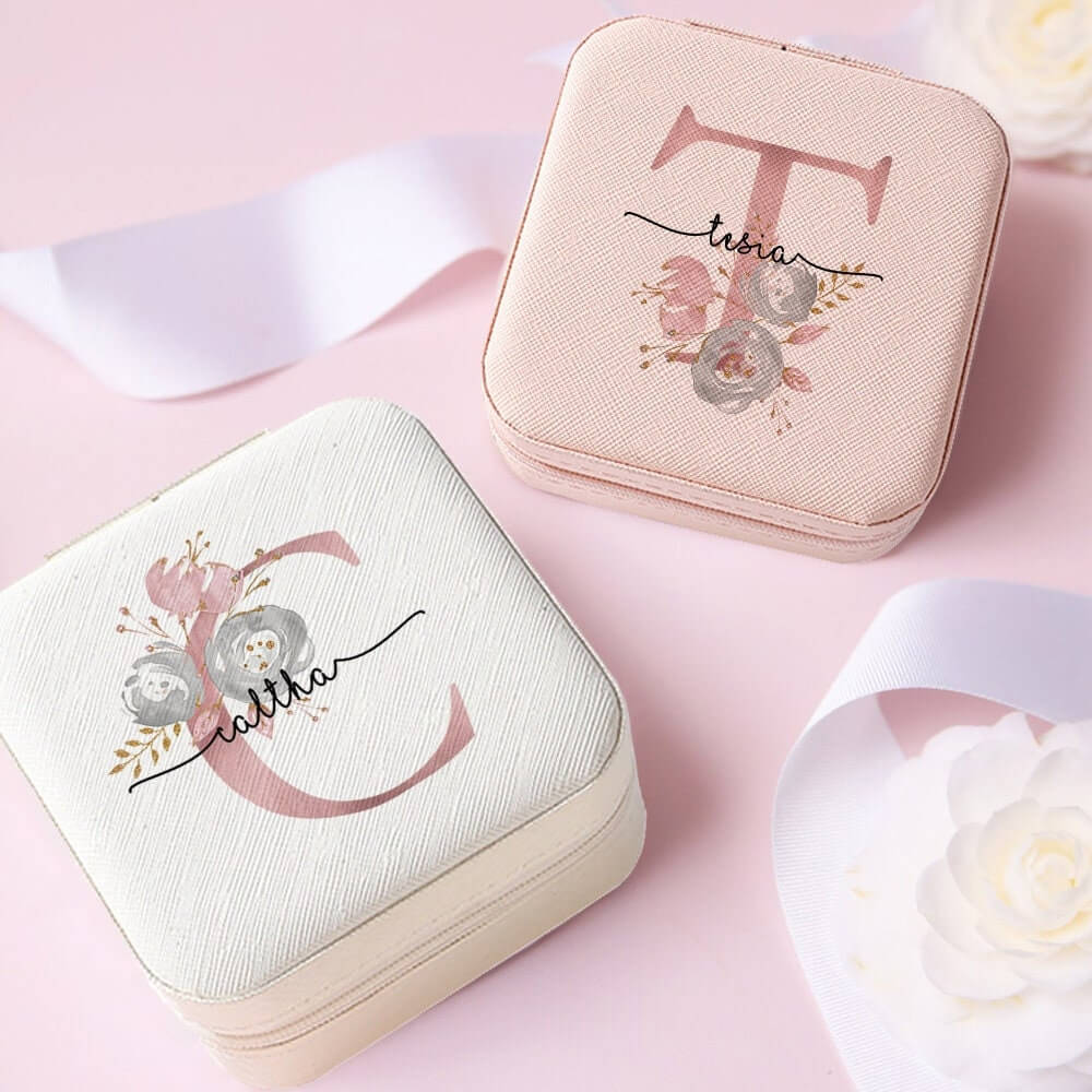 Personalized Travel Jewelry Box With Name - MUHAKA